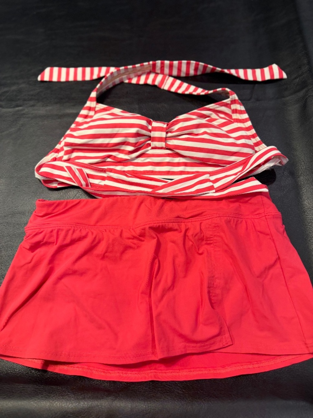 Land's End Vintage Bikini Swimsuit Pink Medium Top and Bottom Swim Skirt